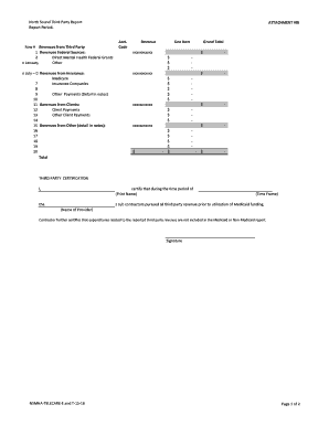 Third Party Revenue Certification Form
