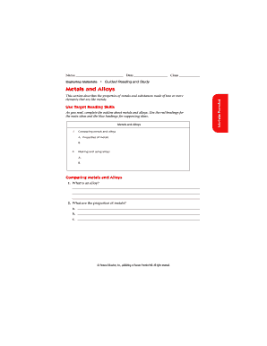Metals and Alloys Study Guide