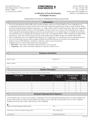Certification of Non-Participation of Ineligible Workers