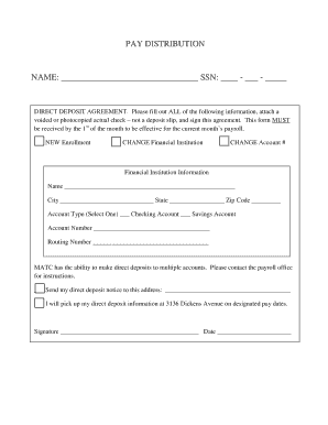 Direct Deposit Agreement