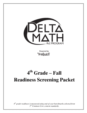 4th Grade Readiness Screening Packet