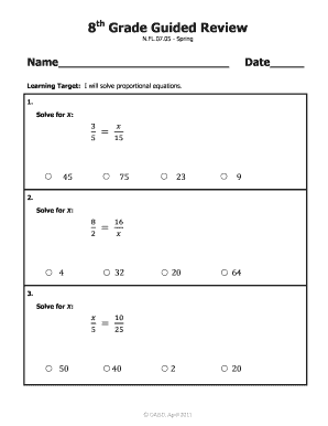 8th Grade Proportional Equations Worksheet