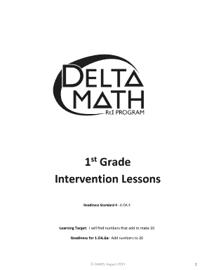 1st Grade Intervention Lessons Readiness Standard 4 K - rtisupport oaisd