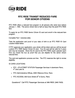 RTC Senior Citizen ID Card Application