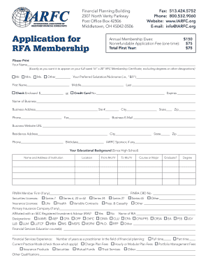 IARFC Annual Membership Application