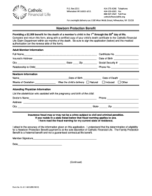 Newborn Protection Benefit Claim Form