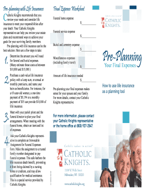 Final Expense Life Insurance Worksheet