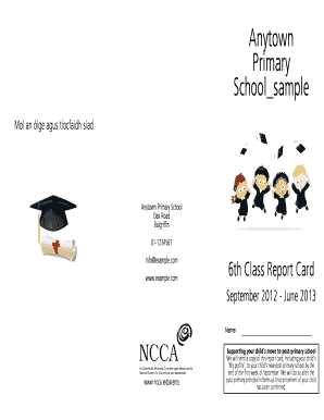 6th Class Report Card