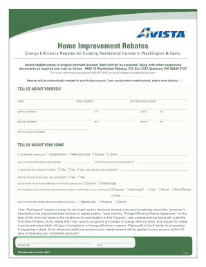 Home Improvement Rebate Form