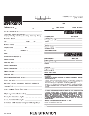 Wisconsin Dental Association Patient Registration Form