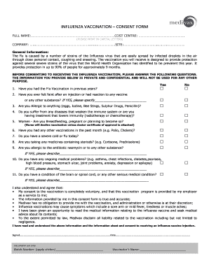 Influenza Vaccination Consent Form