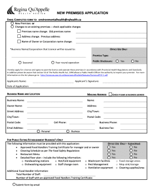 New Premises Application