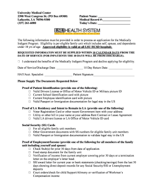 Louisiana Medically Indigent Program Application