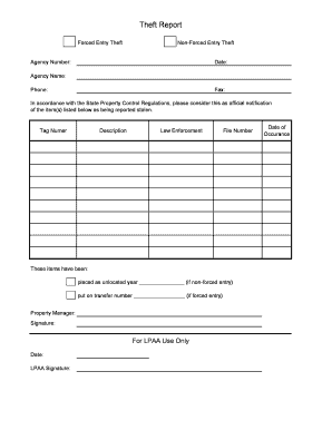 Theft Report Form