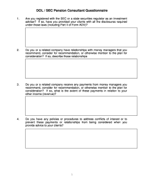 DOL SEC Pension Consultant Questionnaire