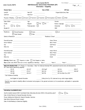 Lake County Individualized Education Program