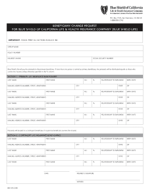 Beneficiary Change Request Form