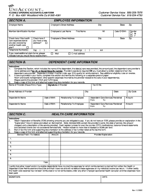 Flexible Spending Accounts Claim Form
