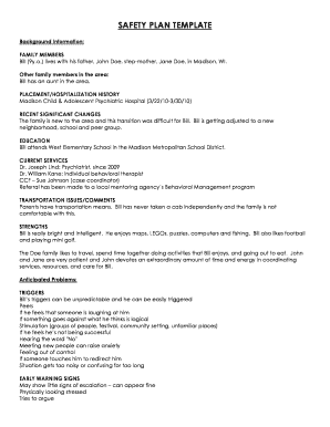 Safety Plan Template