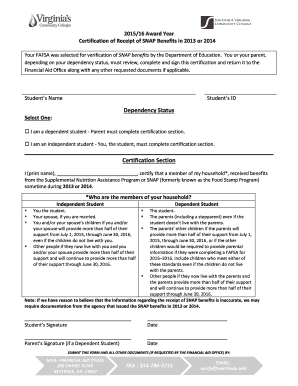 SNAP Benefits Certification Form