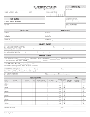 SISC Membership Change Form