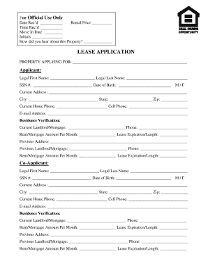 Strano & Associates Real Estate Lease Application