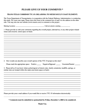 TTC-35 Project Feedback Form