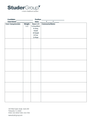Employee Interview Evaluation Form