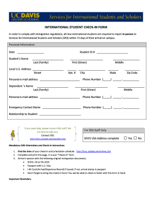 International Student Check-In Form