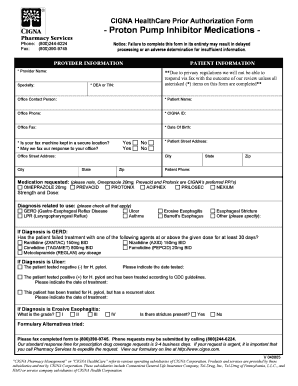 Cigna Proton Pump Inhibitor Prior Authorization Form