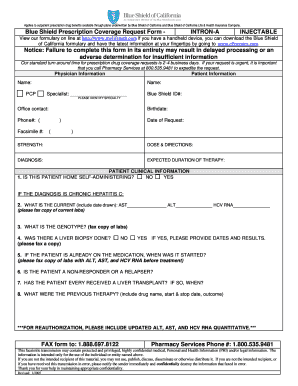 Blue Shield Prescription Coverage Request Form