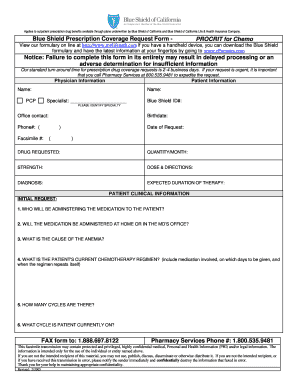 Blue Shield Prescription Coverage Request Form