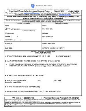 Blue Shield Prescription Coverage Request Form