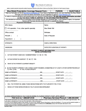 Blue Shield Prescription Coverage Request Form
