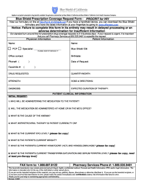 Blue Shield Prescription Coverage Request Form