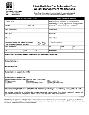 Cigna Weight Management Medication Prior Authorization Form