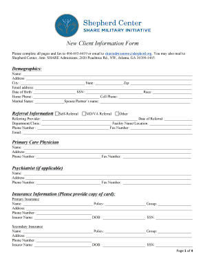 New Client Information Form