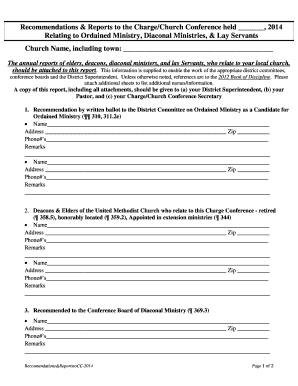 United Methodist Church Annual Report Form