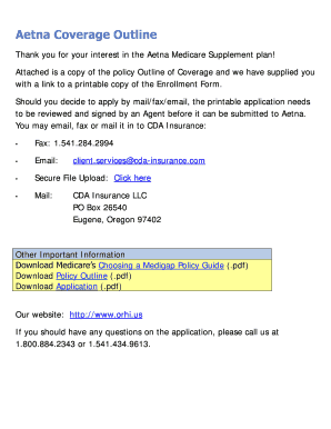Aetna Medicare Supplement Enrollment Form