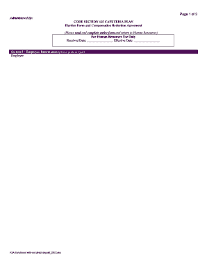 Code Section 125 Cafeteria Plan Election Form