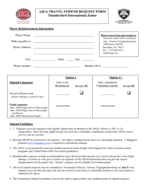 Stipend contract template - AJGA TRAVEL STIPEND REQUEST FORM Thunderbird International