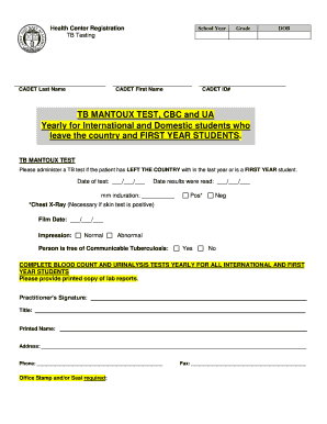 Health Center Registration Form