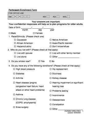 Participant Enrollment Form
