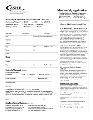 ASHE Membership Application