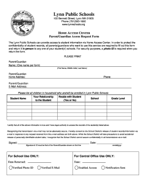 Parent Guardian Access Request Form