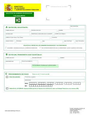 Solicitud de Haberes Devengados y No Percibidos