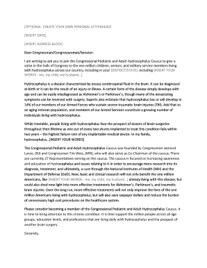 Letter to Join Hydrocephalus Caucus