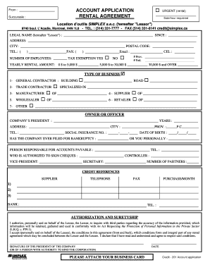 Rental Agreement Application