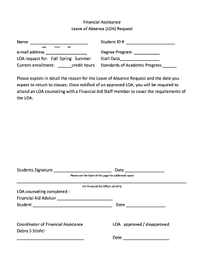 Absent application for college - Leave of Absence LOA Request - Sauk Valley Community College - svcc