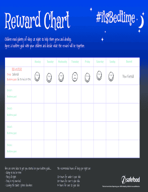 Children's Bedtime Reward Chart